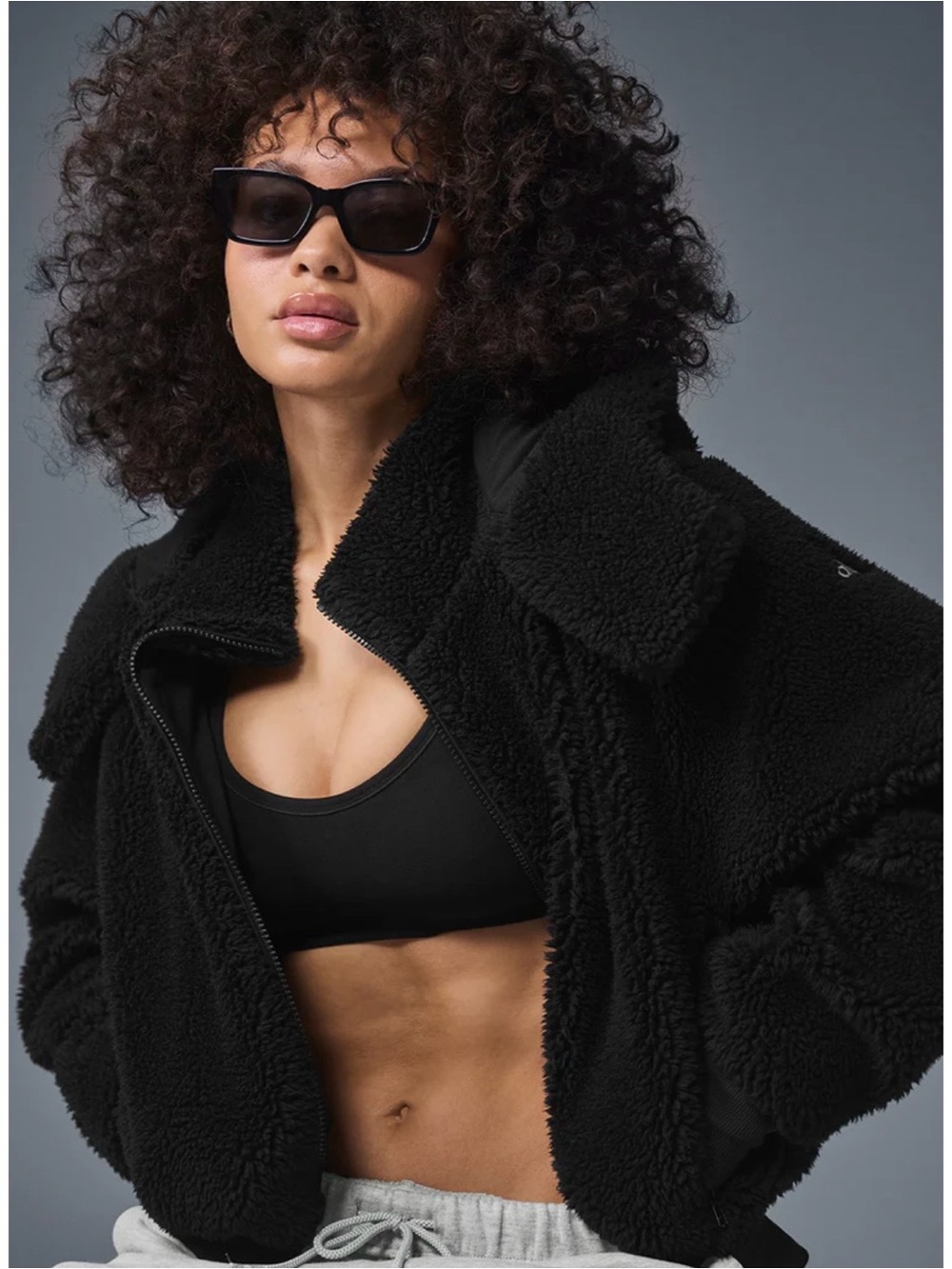 Alo Yoga Foxy Sherpa Jacket in Black